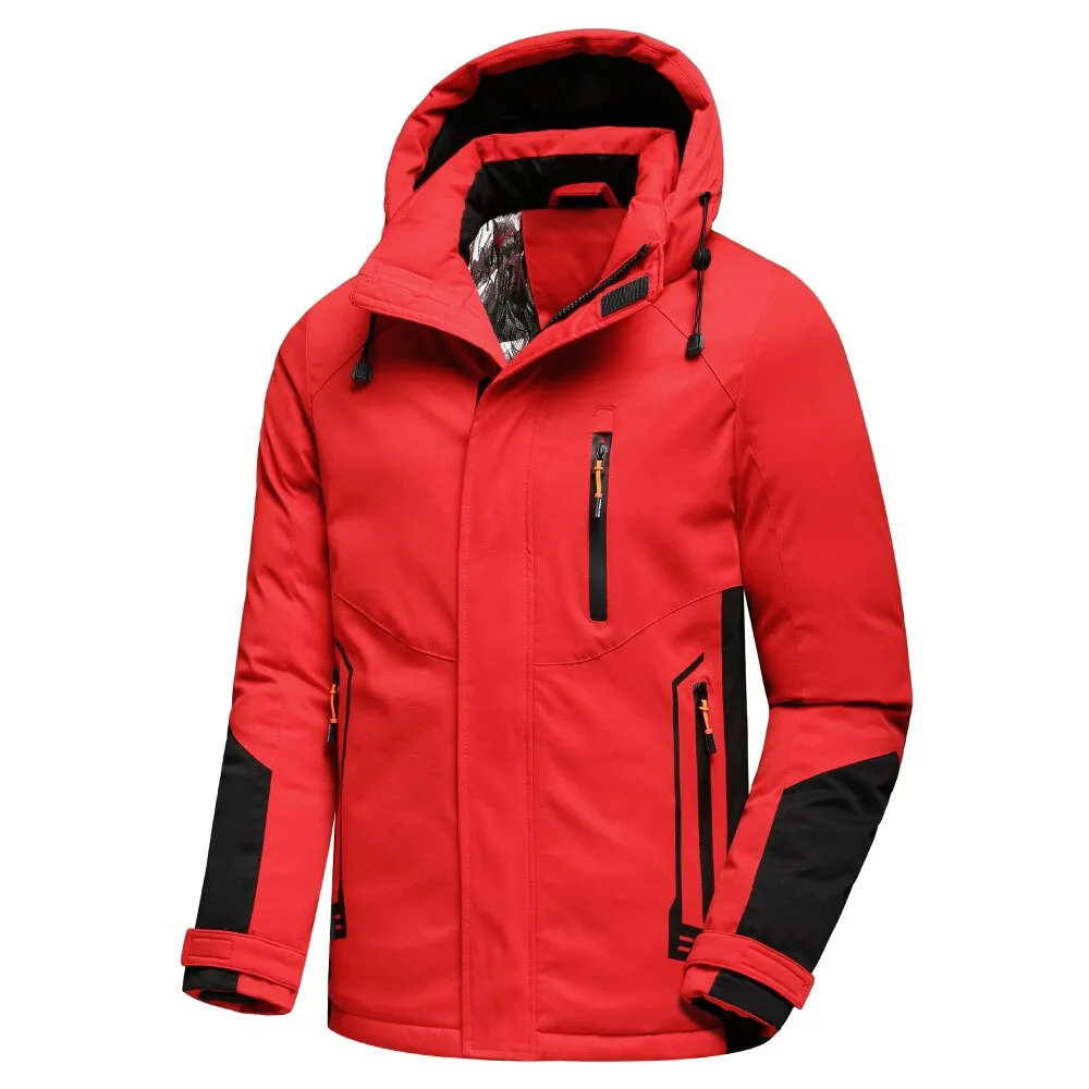 5Xl Plus Men 2022 Winter New Outwear Thick Warm Parkas Jacket Coat Men Outdoor Casual Windproof Pocket Detachable Hat Parka Men