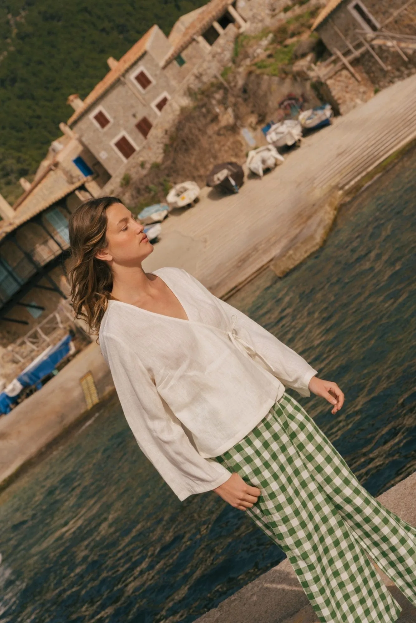 Adele Linen Wrap Top | Multiple Colours