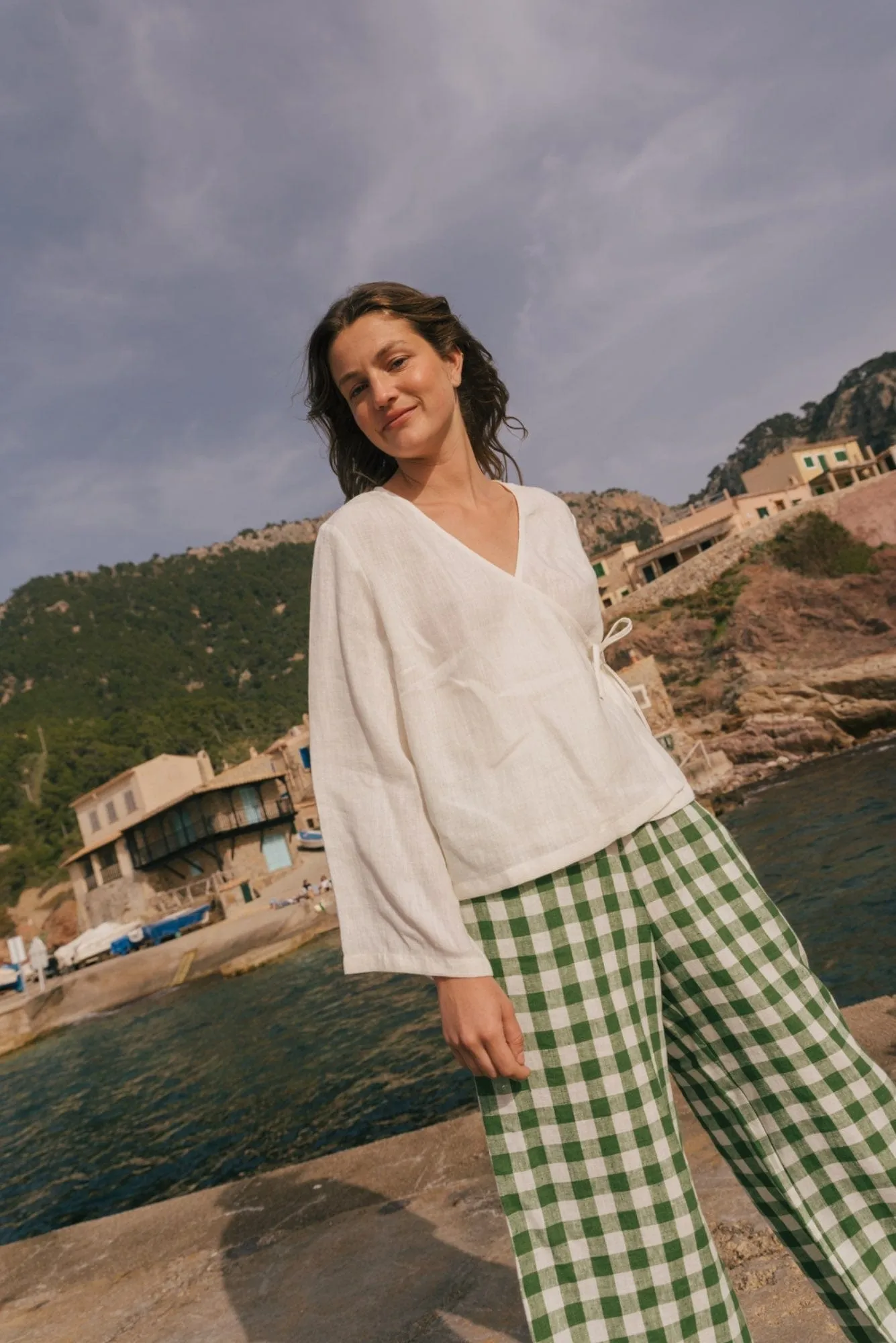 Adele Linen Wrap Top | Multiple Colours