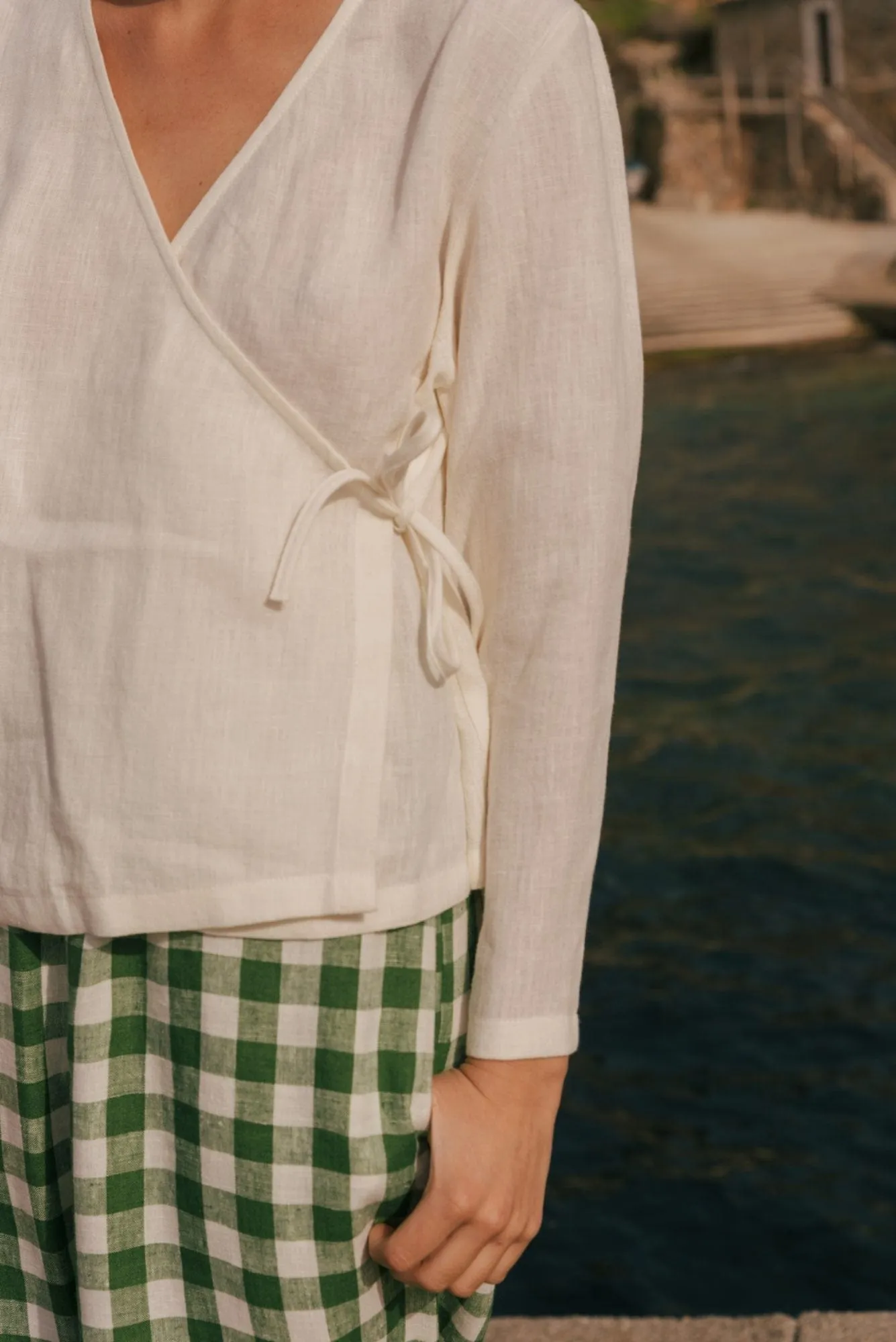 Adele Linen Wrap Top | Multiple Colours