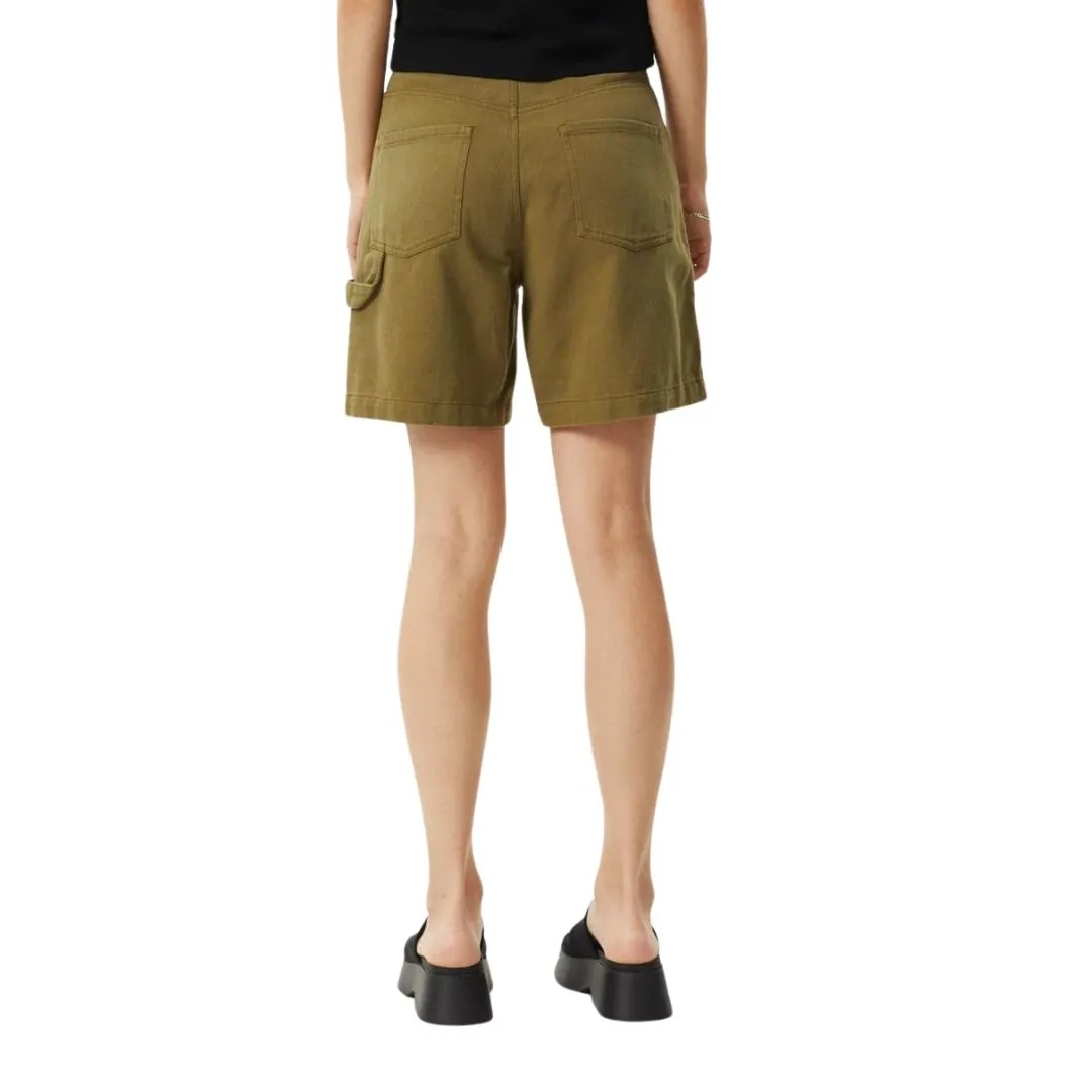 Afends Womens Emilie Organic Carpernter Shorts - Military