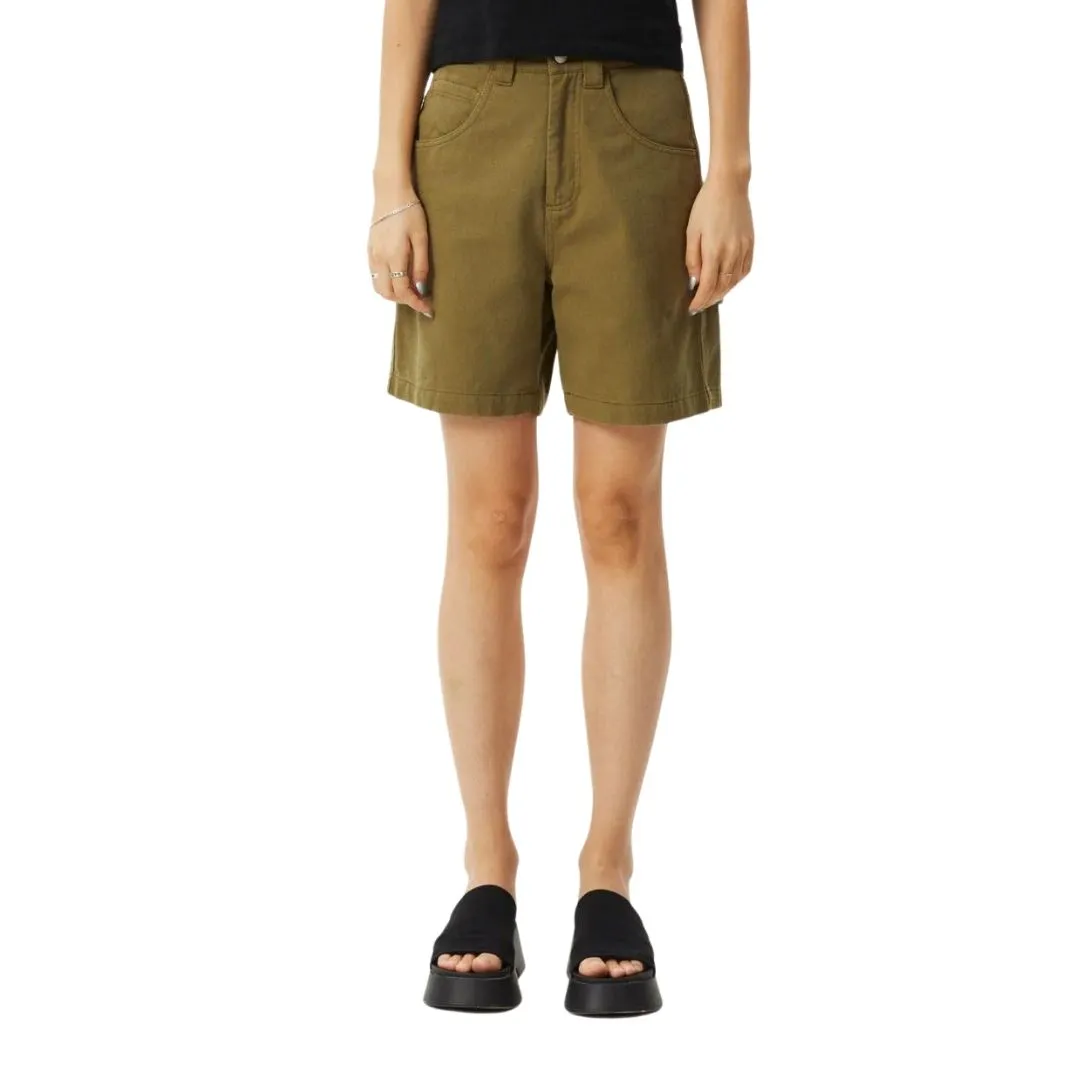 Afends Womens Emilie Organic Carpernter Shorts - Military