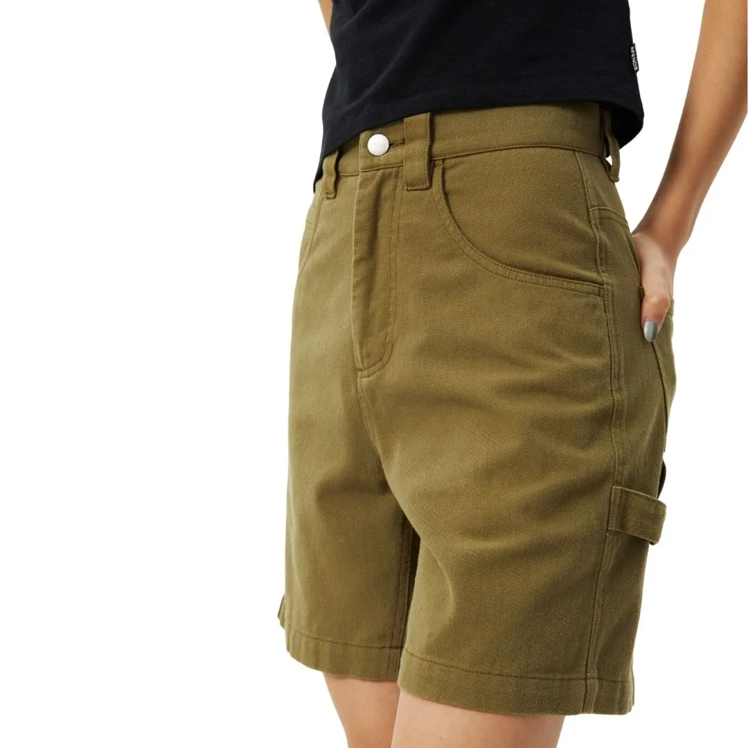 Afends Womens Emilie Organic Carpernter Shorts - Military