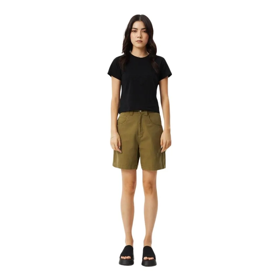 Afends Womens Emilie Organic Carpernter Shorts - Military