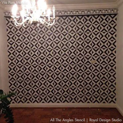 All The Angles Moroccan Wall Stencil