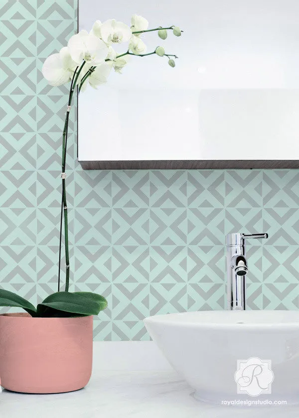 All The Angles Moroccan Wall Stencil