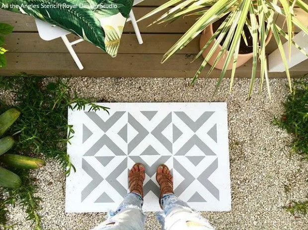All The Angles Moroccan Wall Stencil