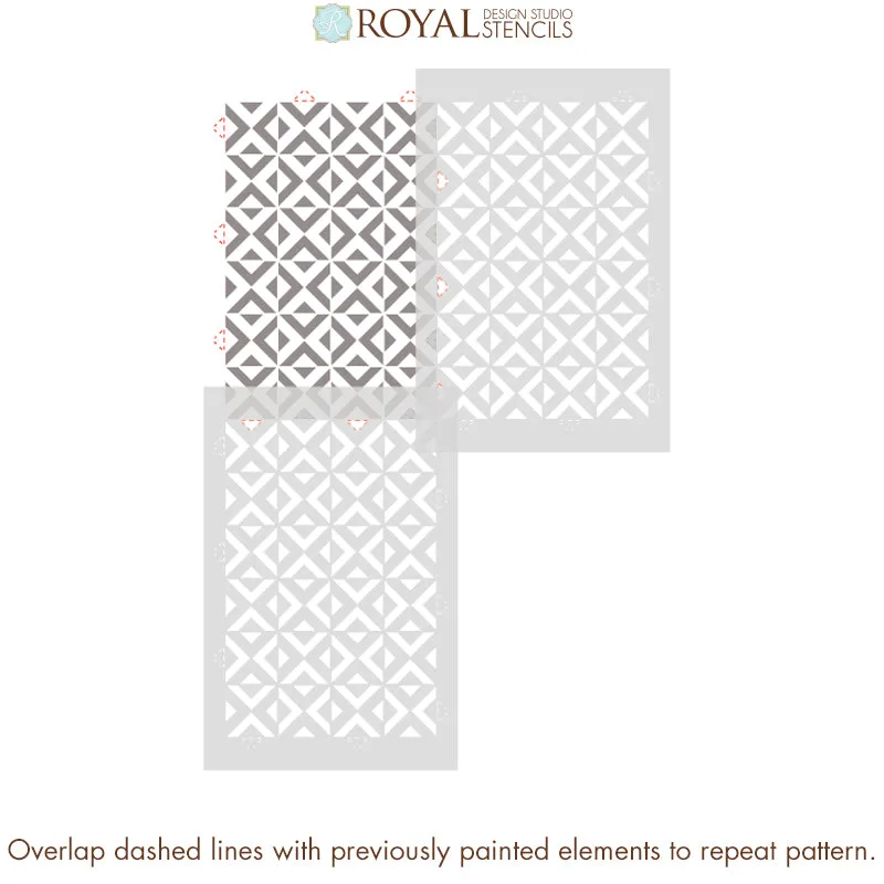 All The Angles Moroccan Wall Stencil
