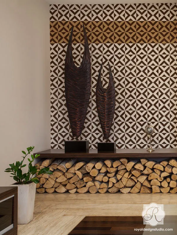All The Angles Moroccan Wall Stencil