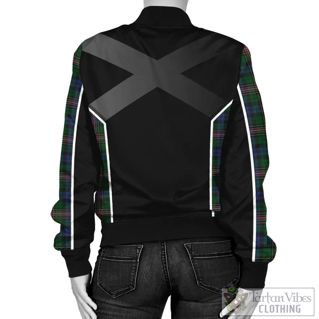 Allison Tartan Bomber Jacket with Family Crest and Scottish Thistle Vibes Sport Style