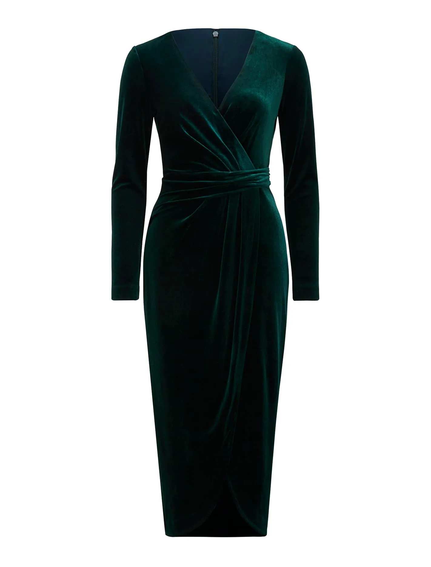 Antionette Wrap Velvet Midi Dress