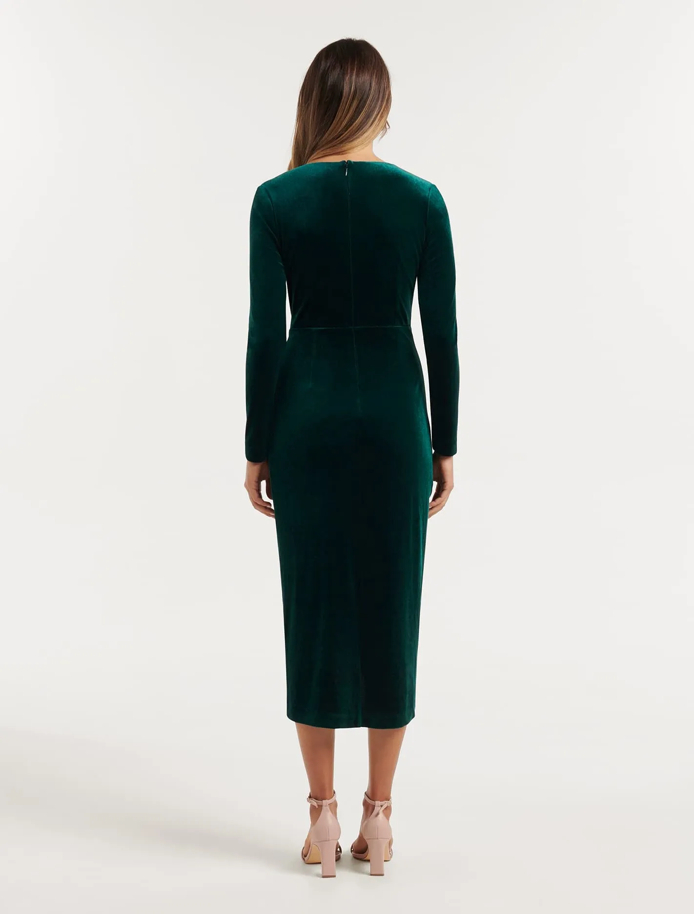 Antionette Wrap Velvet Midi Dress