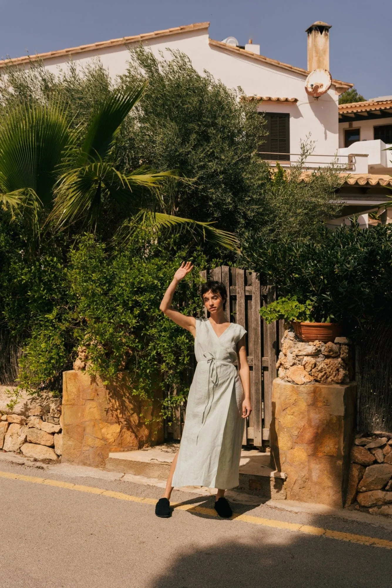 Aurora Linen Mid-length Dress | Multiple Colours