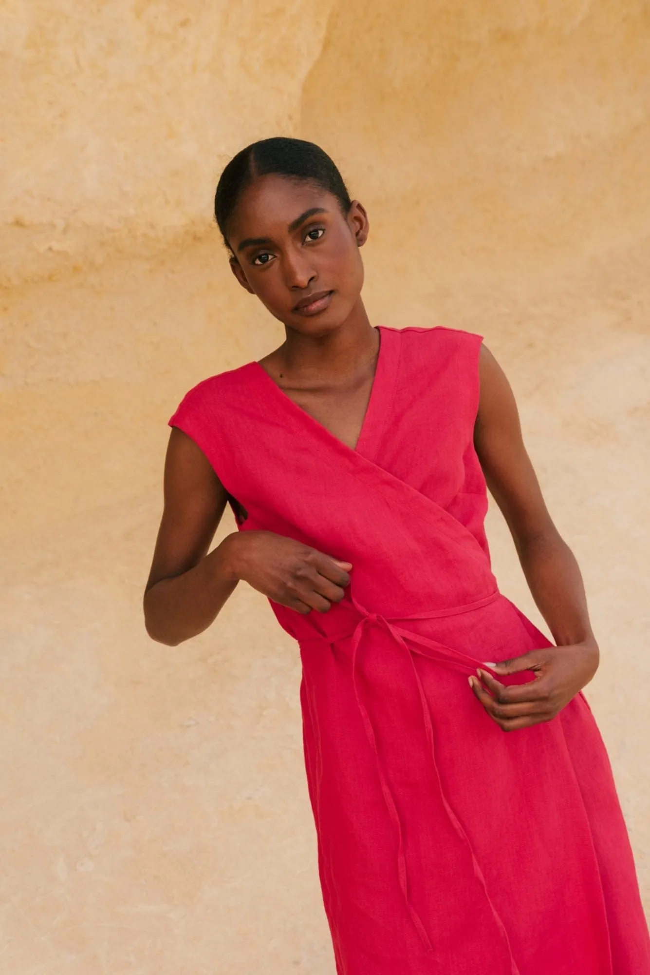 Aurora Linen Mid-length Dress | Multiple Colours