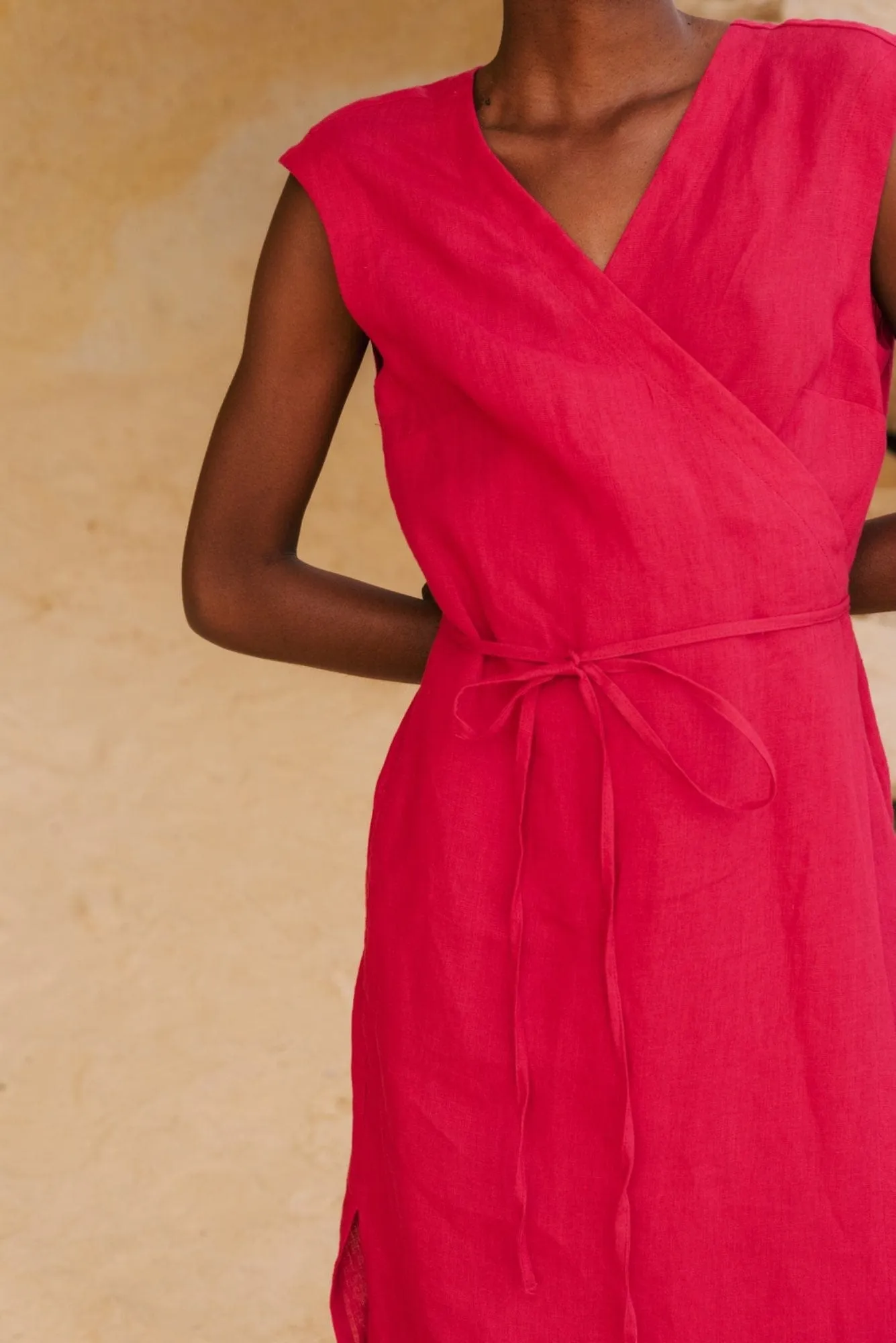 Aurora Linen Mid-length Dress | Multiple Colours
