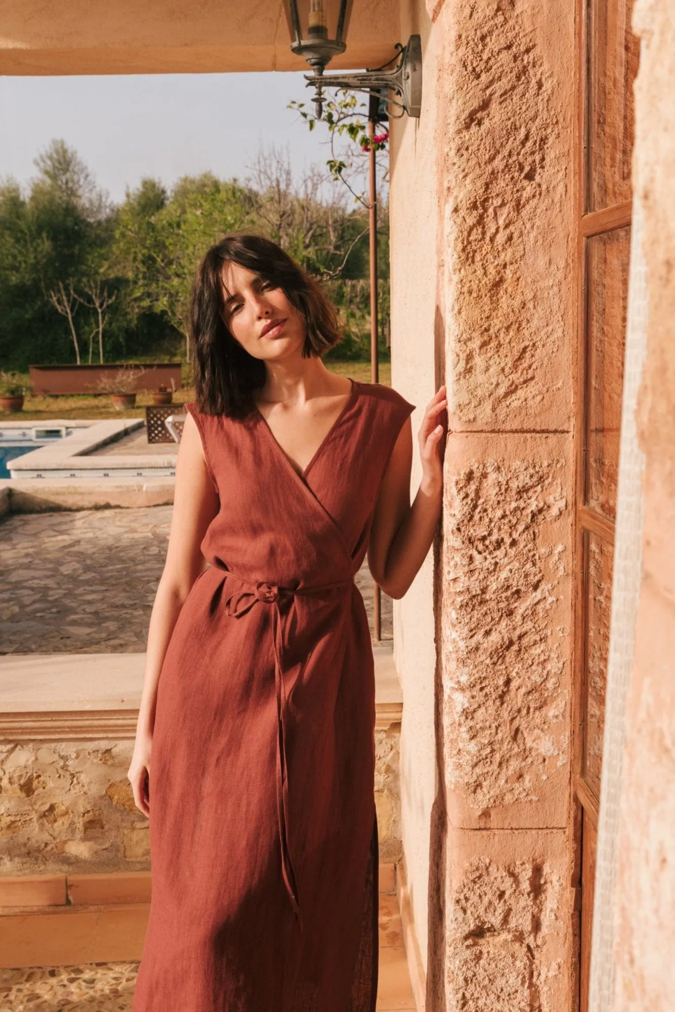 Aurora Linen Mid-length Dress | Multiple Colours