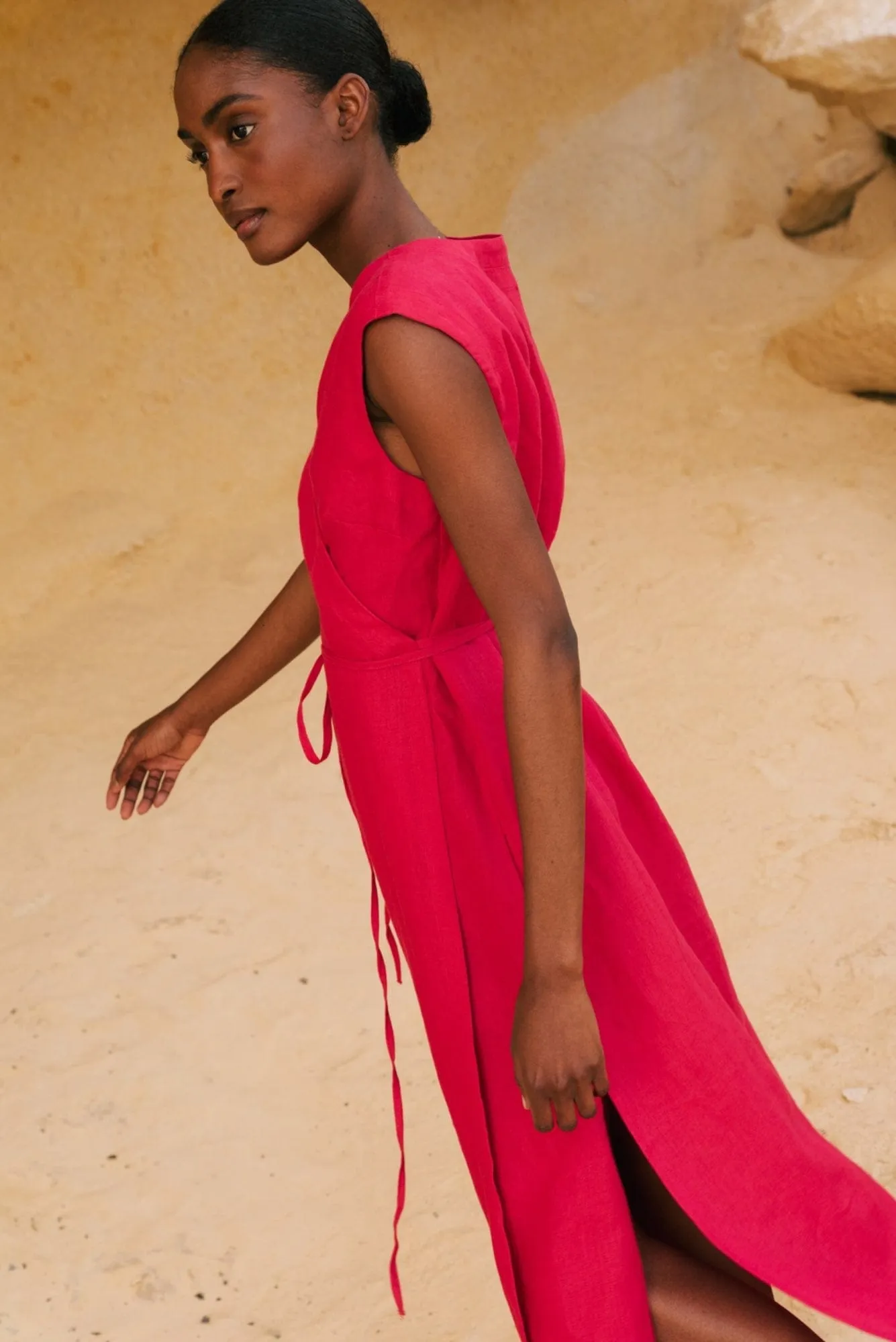 Aurora Linen Mid-length Dress | Multiple Colours