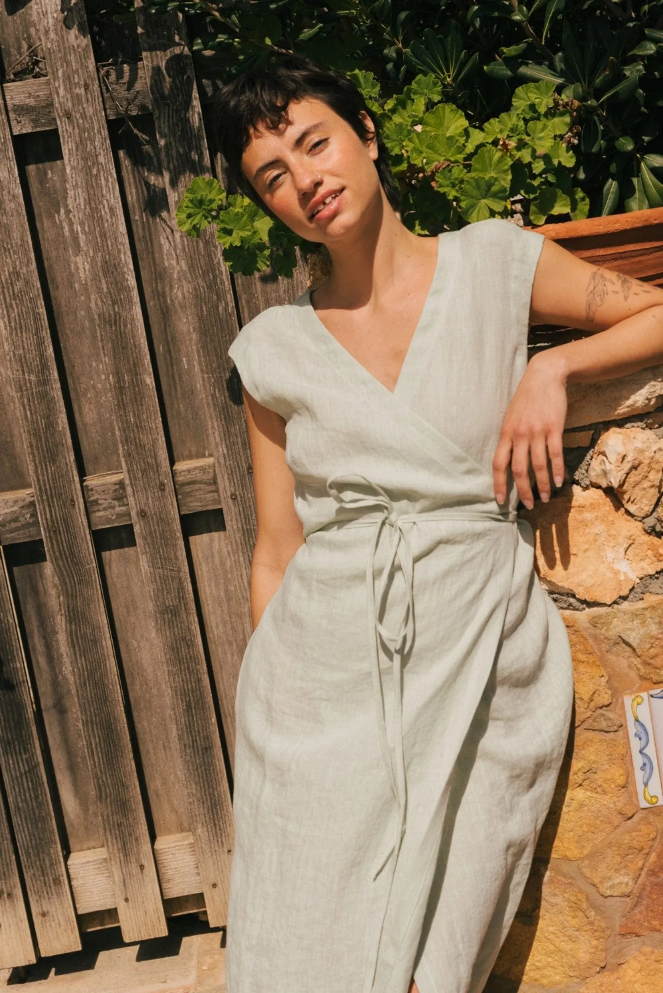 Aurora Linen Mid-length Dress | Multiple Colours