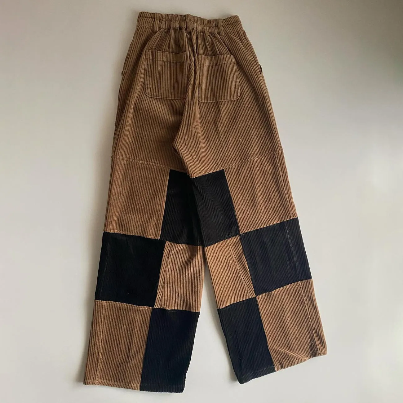 binfenxie-shop outfit inspo Personalized Stitching Style High Waist Corduroy Casual Pants Women's Striped Square Wide Leg Pants Skin-Friendly Warm
