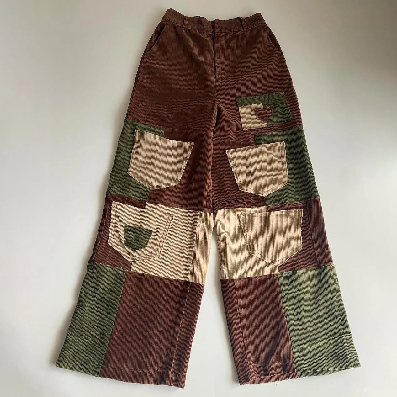 binfenxie-shop outfit inspo Personalized Stitching Style High Waist Corduroy Casual Pants Women's Striped Square Wide Leg Pants Skin-Friendly Warm