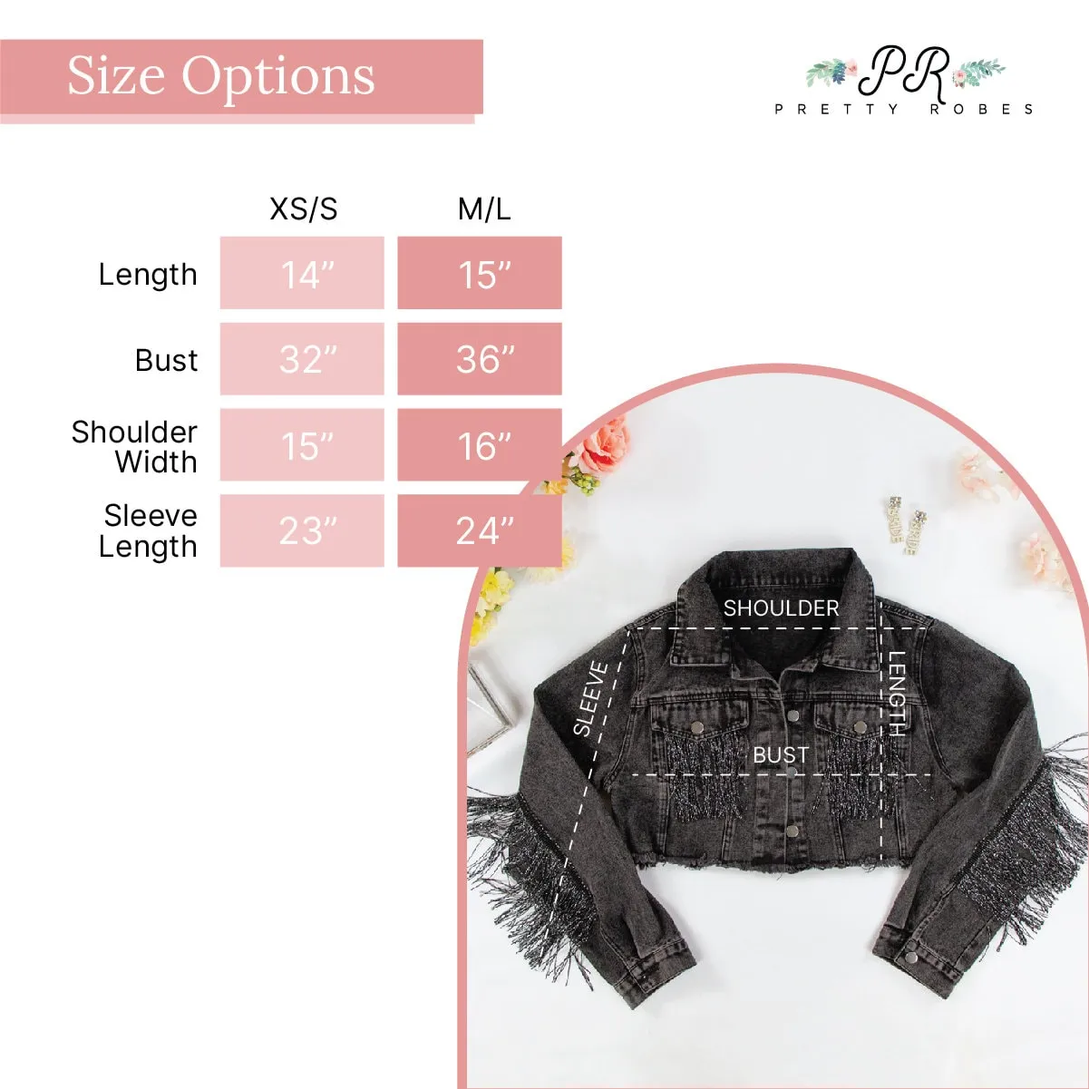 (Black Fringe) Wedding Denim Jackets