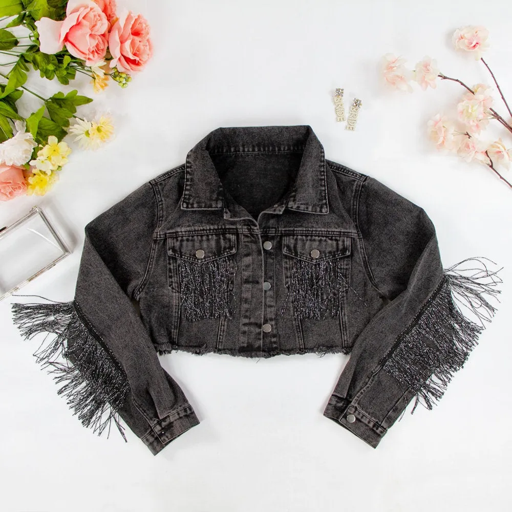 (Black Fringe) Wedding Denim Jackets