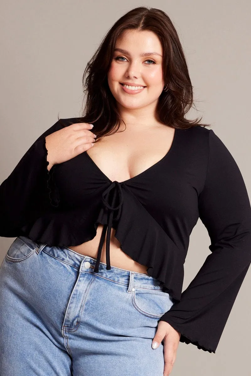 Black Supersoft Bolero Tie Top Jacket