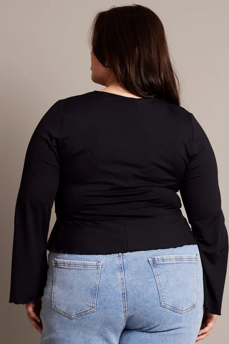 Black Supersoft Bolero Tie Top Jacket