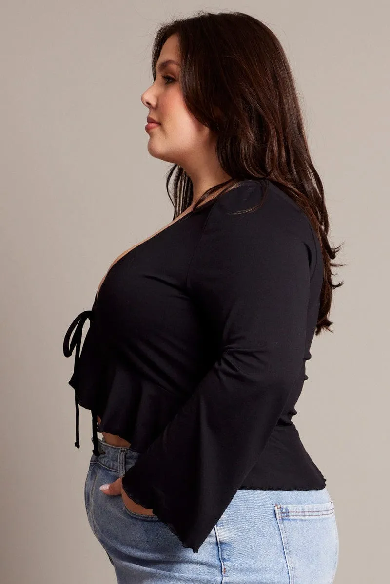 Black Supersoft Bolero Tie Top Jacket