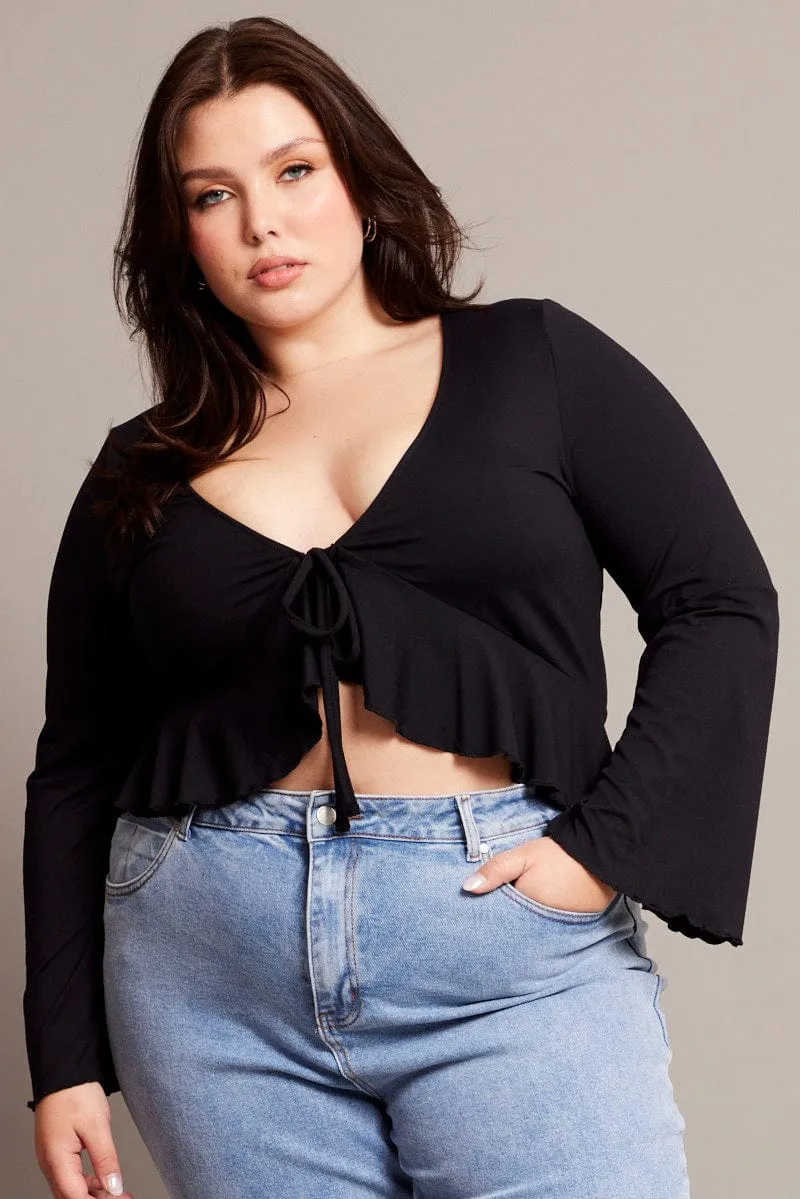 Black Supersoft Bolero Tie Top Jacket