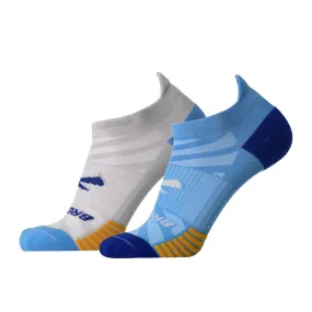 'Brooks' Unisex Ghost Light No Show 2 Pack Socks - Blue / Peacoat & Light Grey / Blue