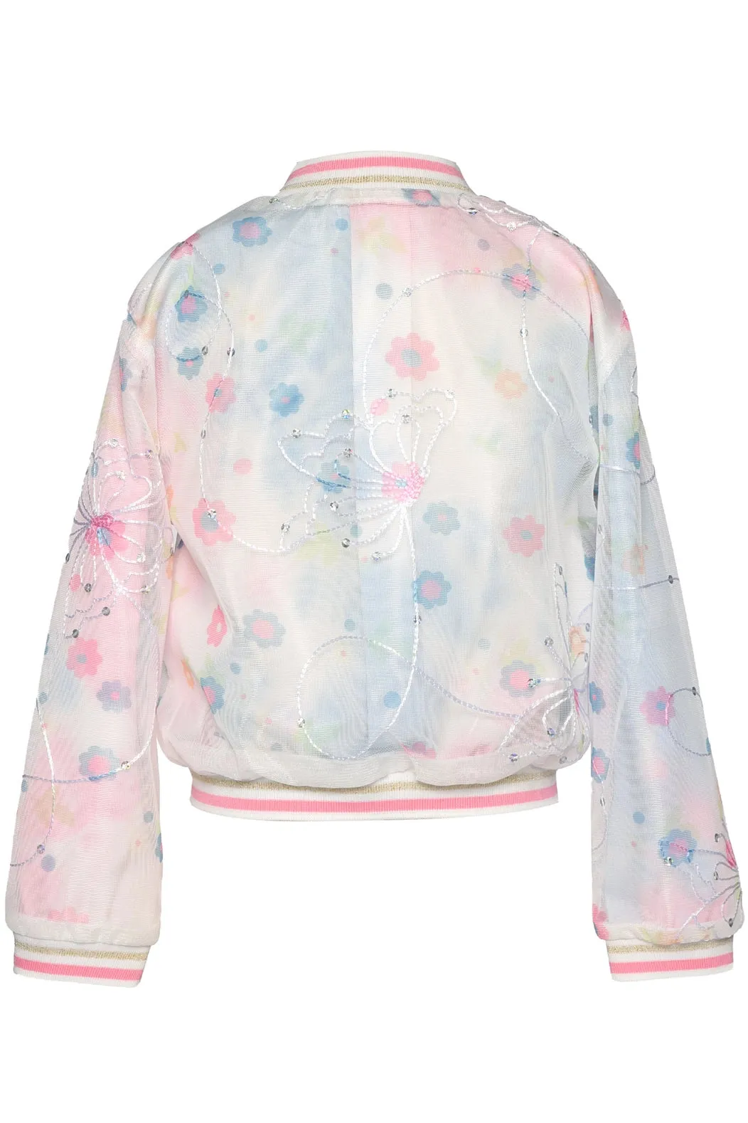 Butterfly Embroidered Bomber Jacket