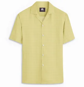 Camp Collar Linen Shirt in Light Yellow