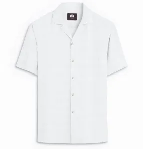 Camp Collar Linen Shirt in White