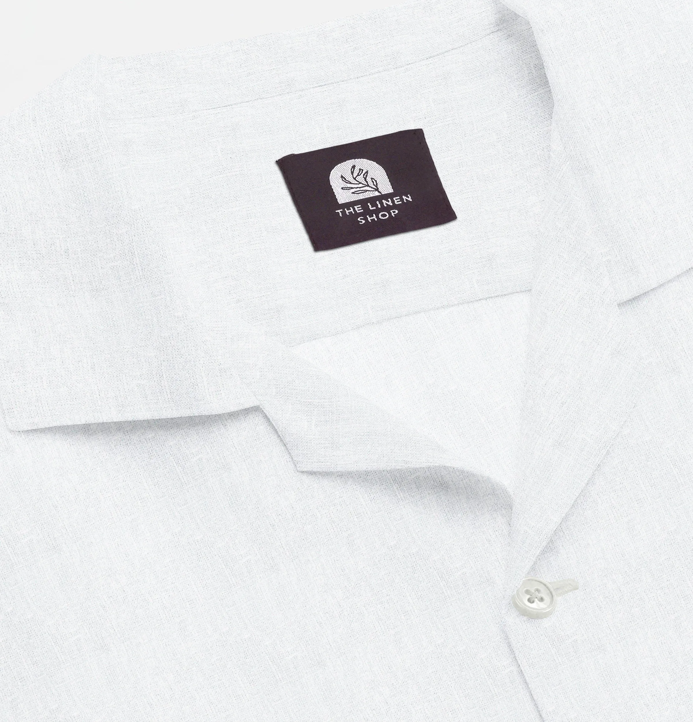 Camp Collar Linen Shirt in White