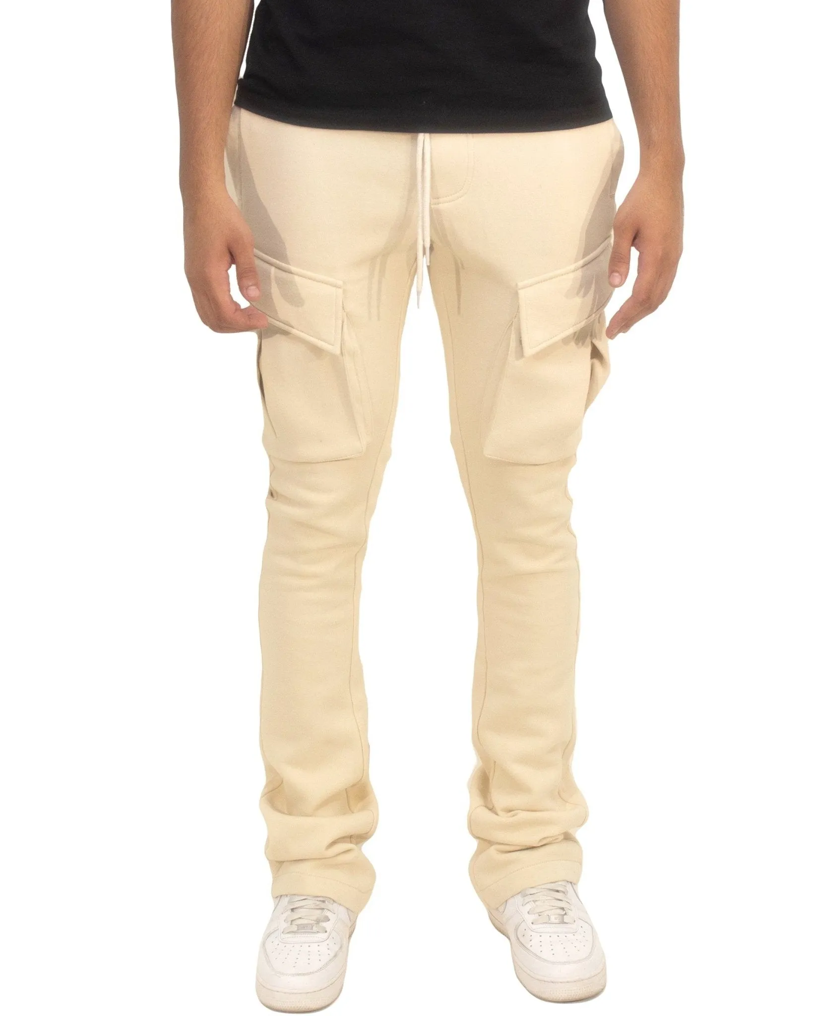 Cargo Fleece Stacked Pants – Warm Streetwear Joggers with Deep Pockets