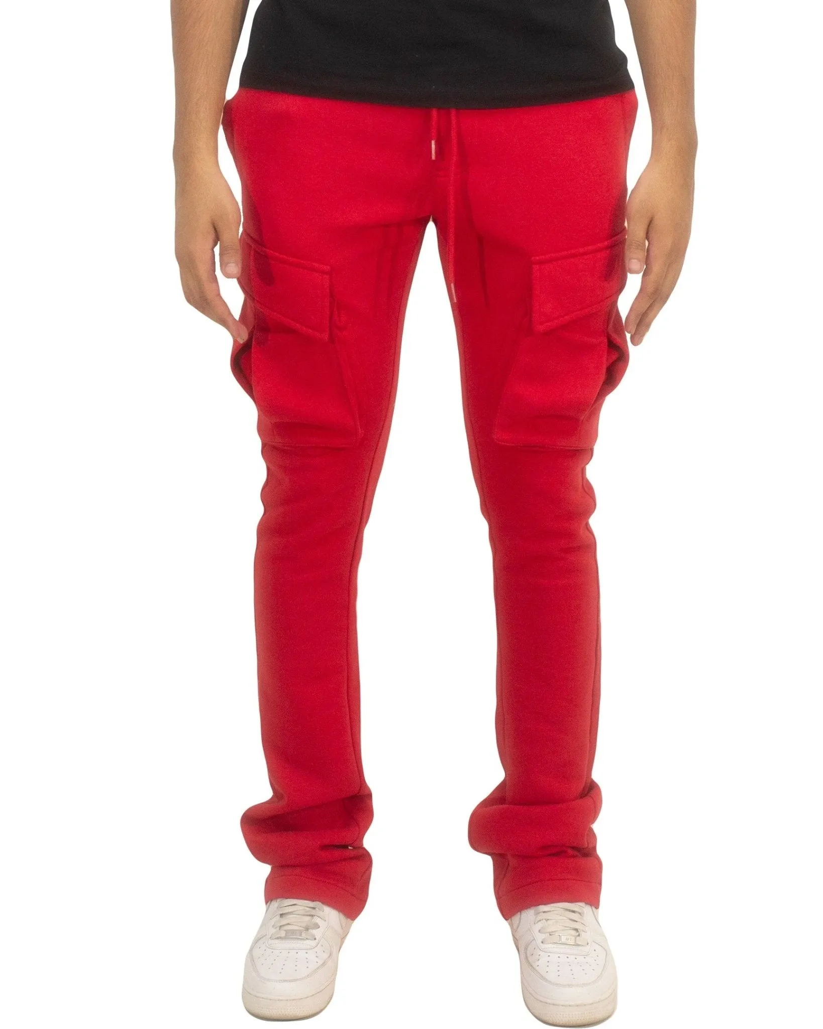 Cargo Fleece Stacked Pants – Warm Streetwear Joggers with Deep Pockets