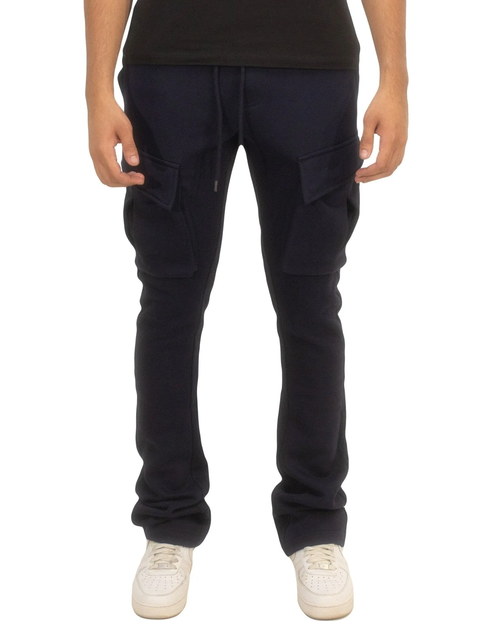 Cargo Fleece Stacked Pants – Warm Streetwear Joggers with Deep Pockets
