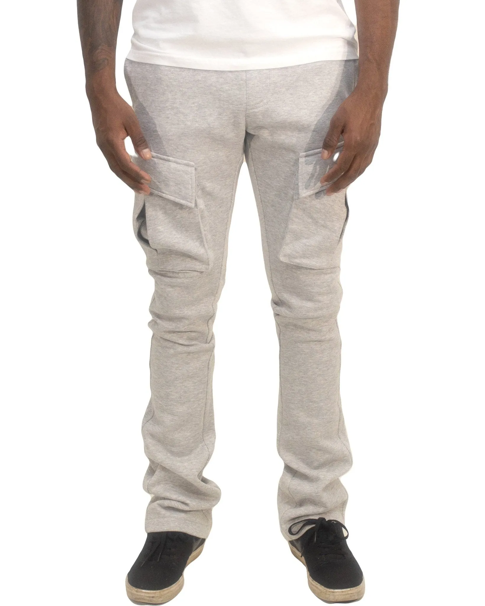 Cargo Fleece Stacked Pants – Warm Streetwear Joggers with Deep Pockets
