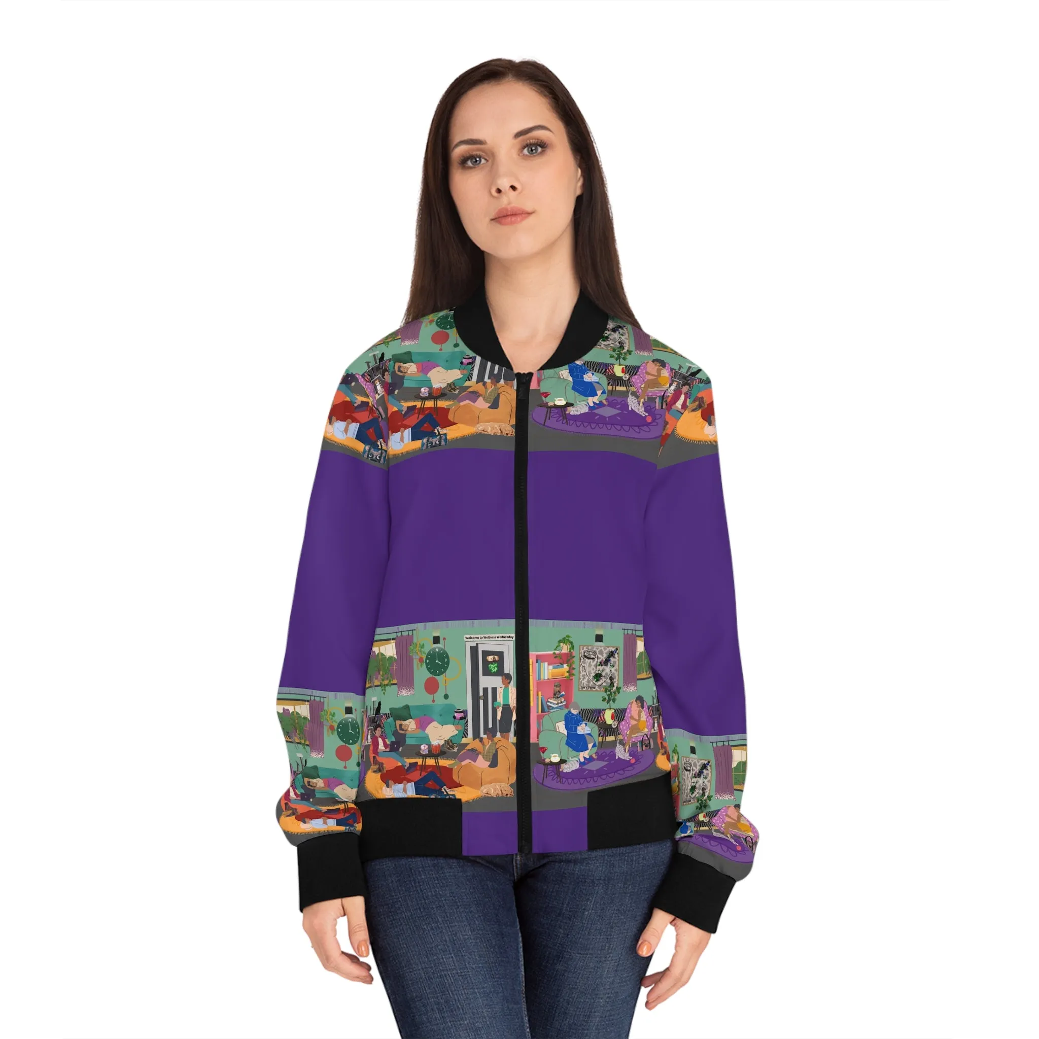 CHILLIN' Women's Bomber Jacket (AOP)