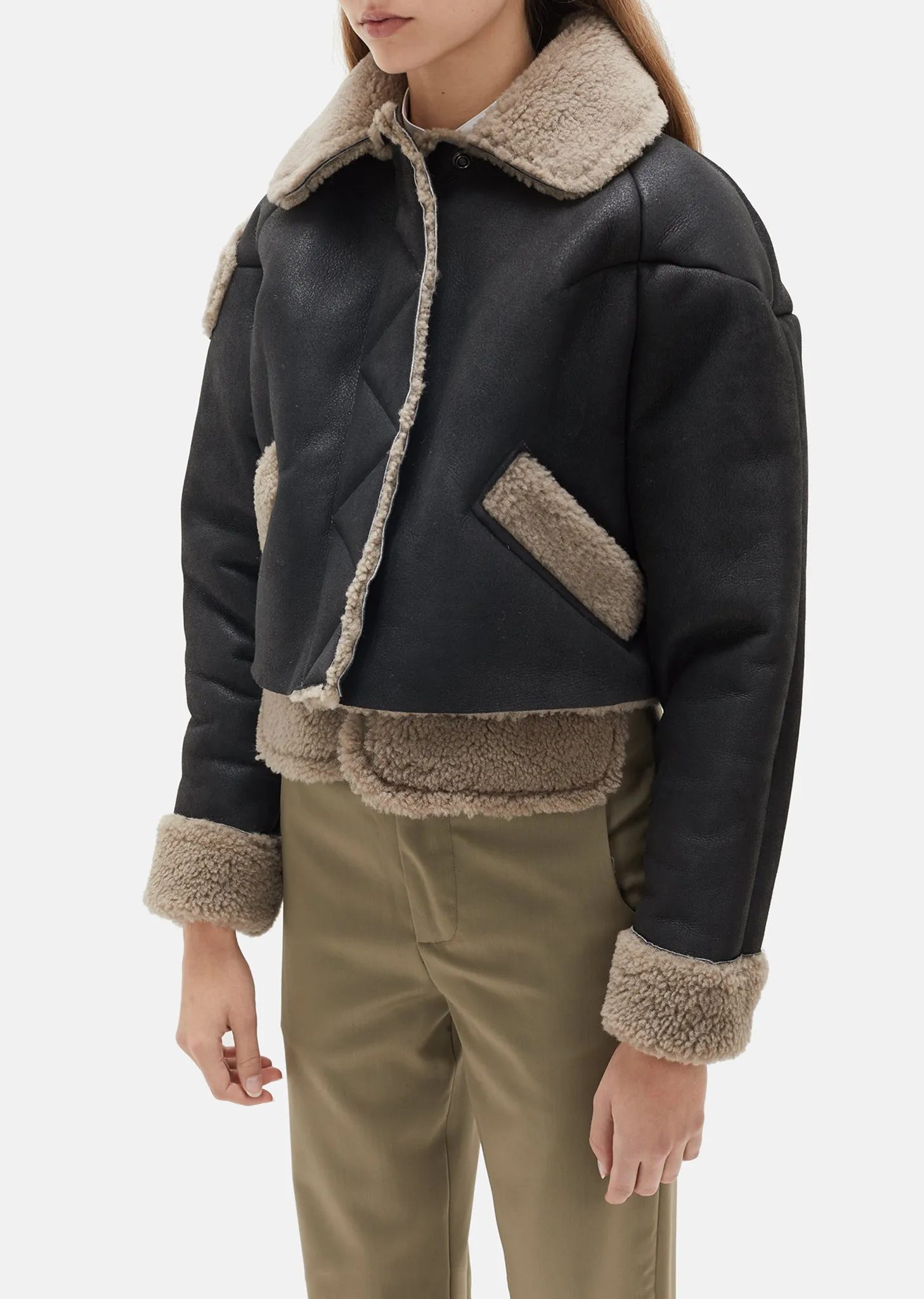Cropped Shearling Jacket