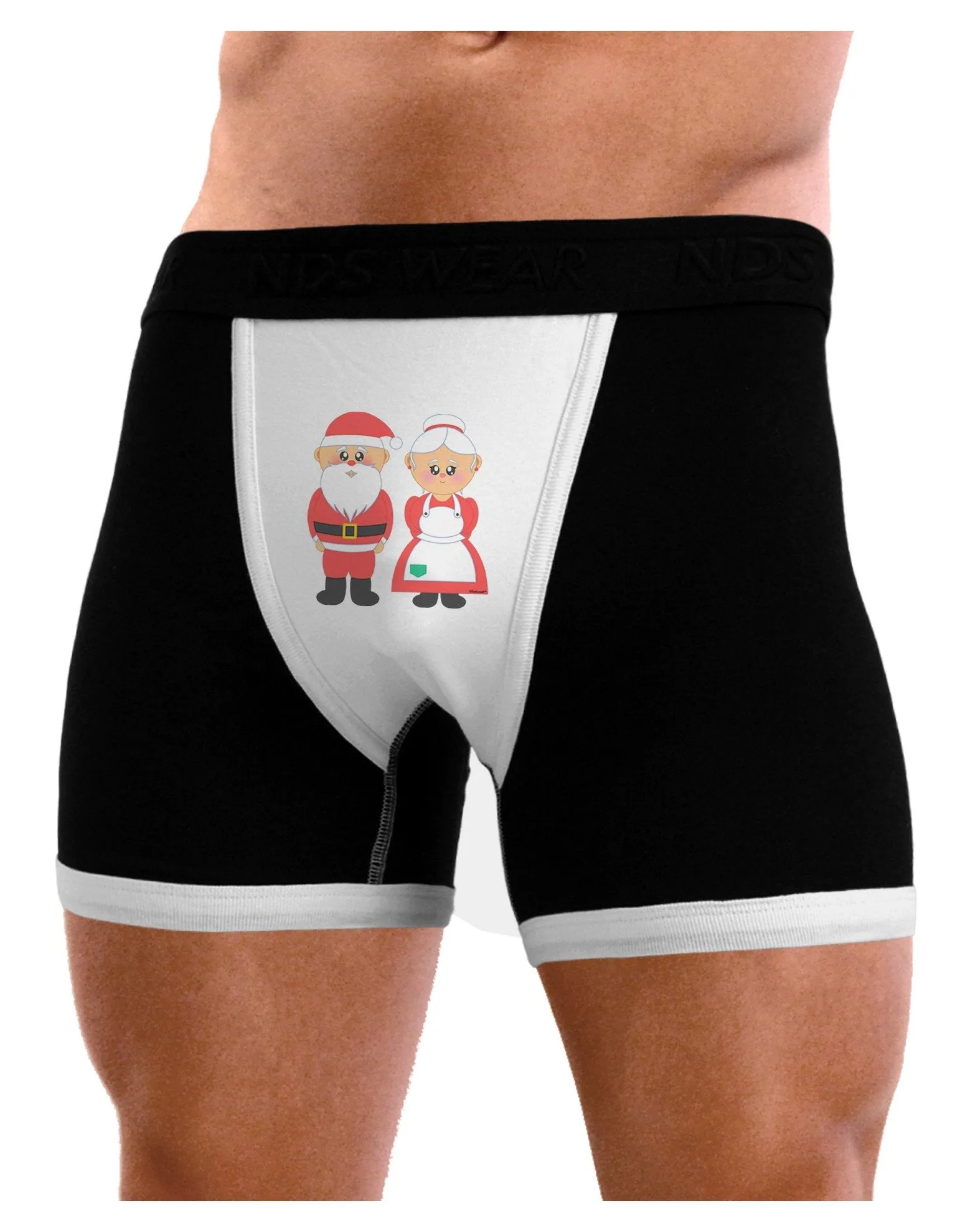 Cute Mr and Mrs Santa Claus Couple Christmas Mens Boxer Brief Underwear