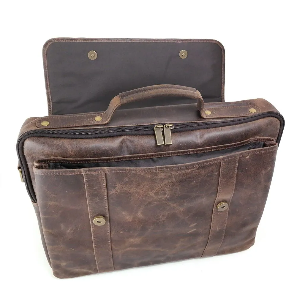 DAYTREKR DISTRESSED LEATHER FLAP BRIEF