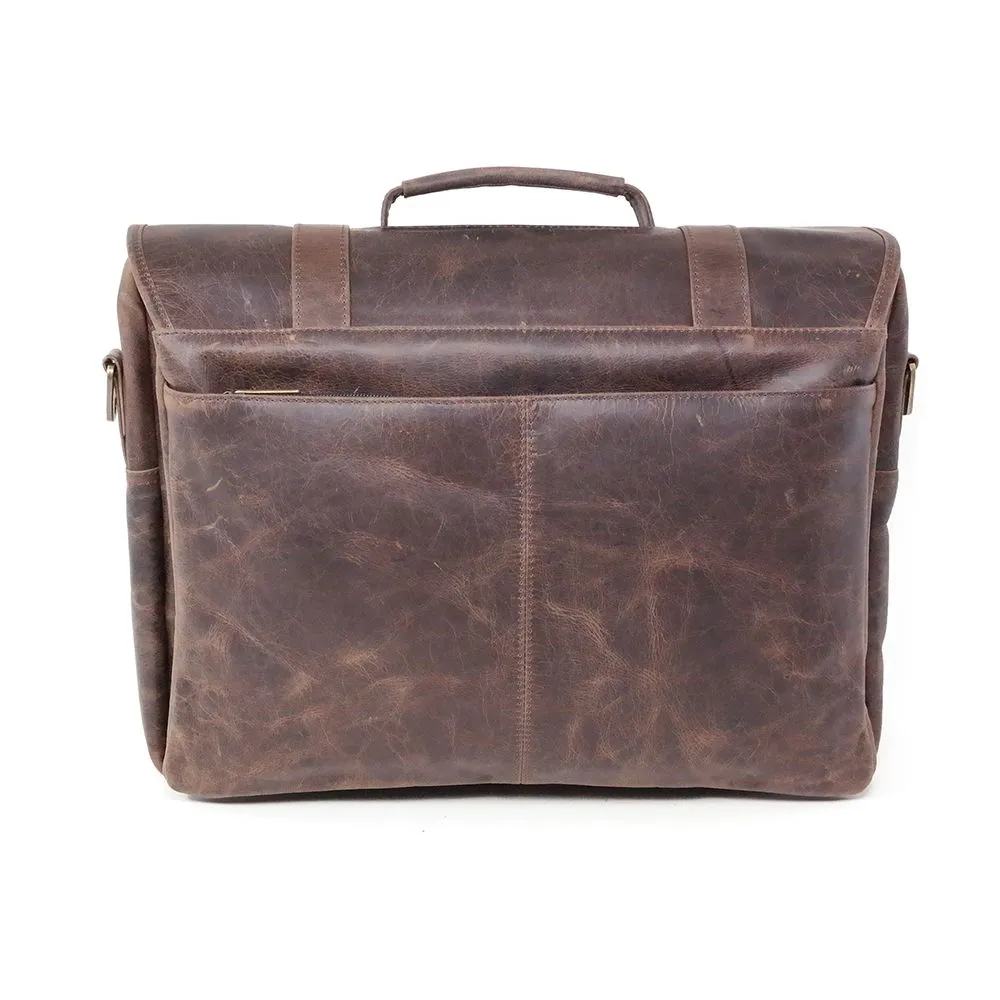 DAYTREKR DISTRESSED LEATHER FLAP BRIEF
