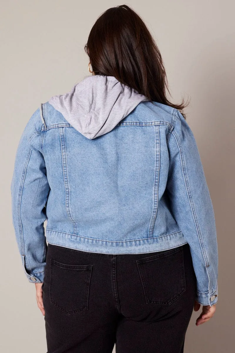 Denim Jacket Removeable Hood