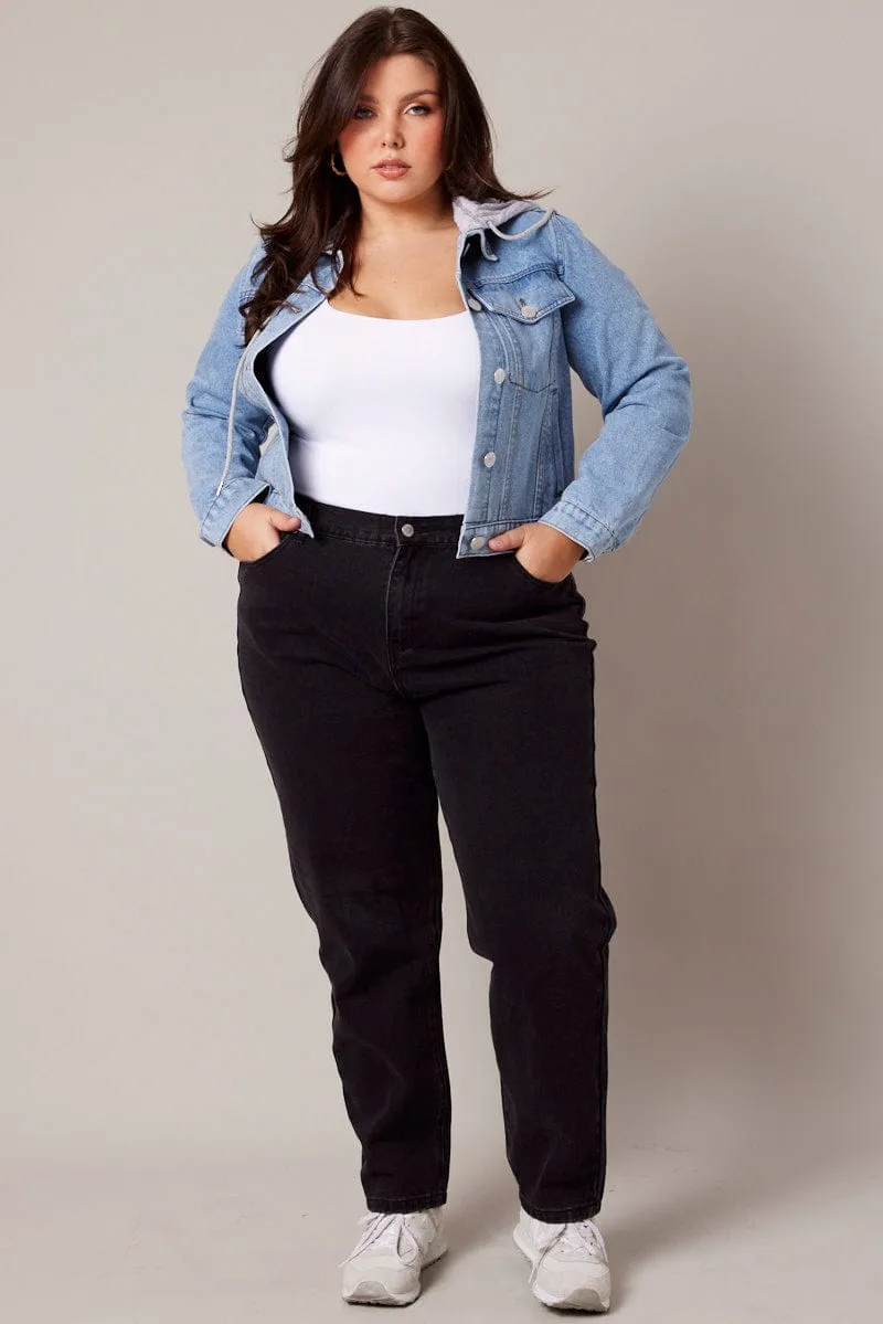 Denim Jacket Removeable Hood