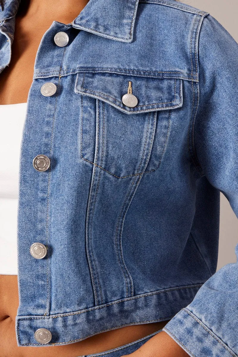 Denim Twill Effect Denim Jacket