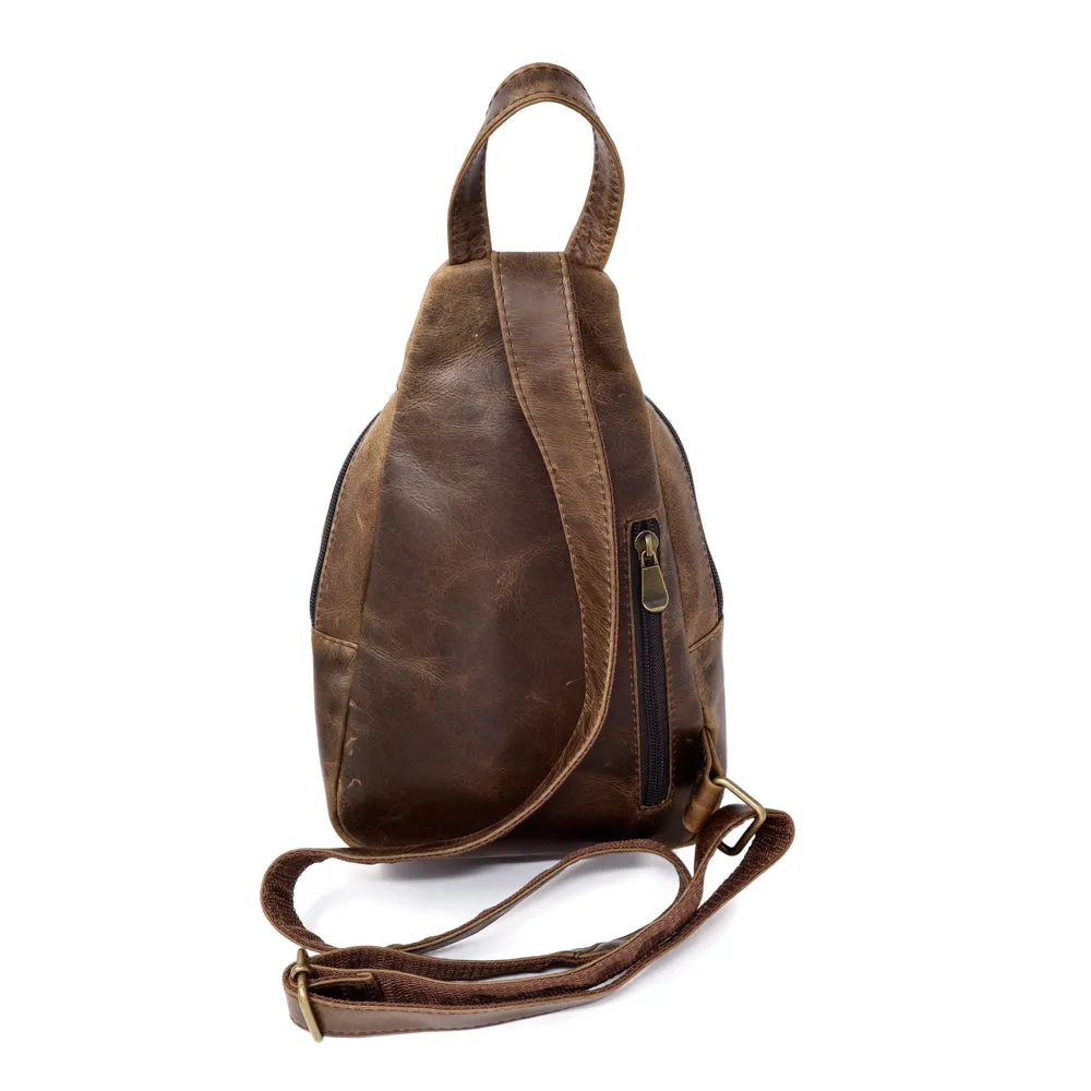 Distressed Leather Crossbody