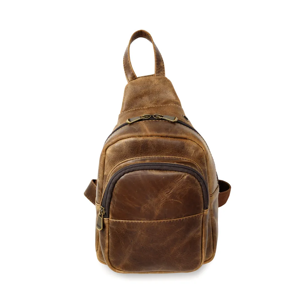 Distressed Leather Crossbody
