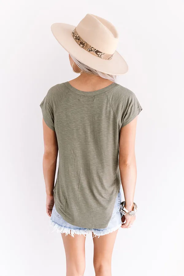 Drive In Movie Shift Tee in Dark Olive